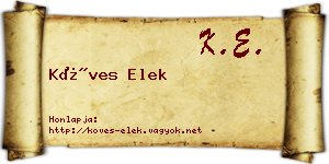 Köves Elek névjegykártya