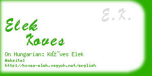 elek koves business card